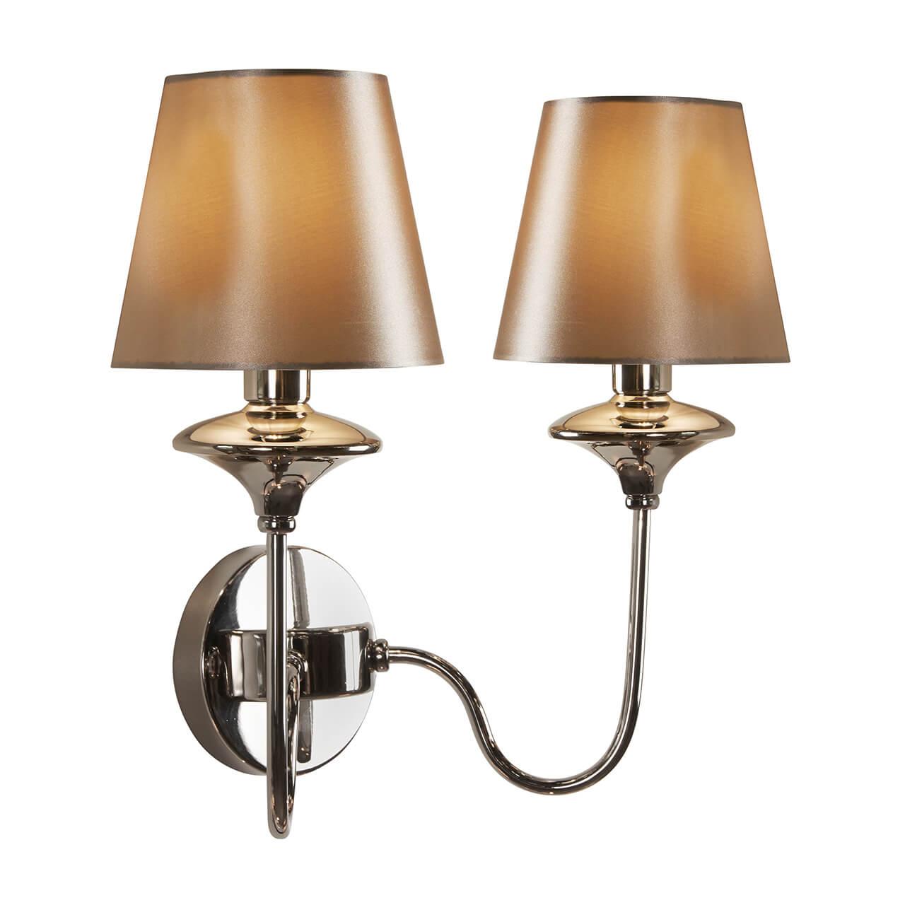 Бра с абажуром на 2 лампы коричневое Rolling W2406-2 ILAMP ROLLING 00-3949175 Коричневый;никель  - Вид №1