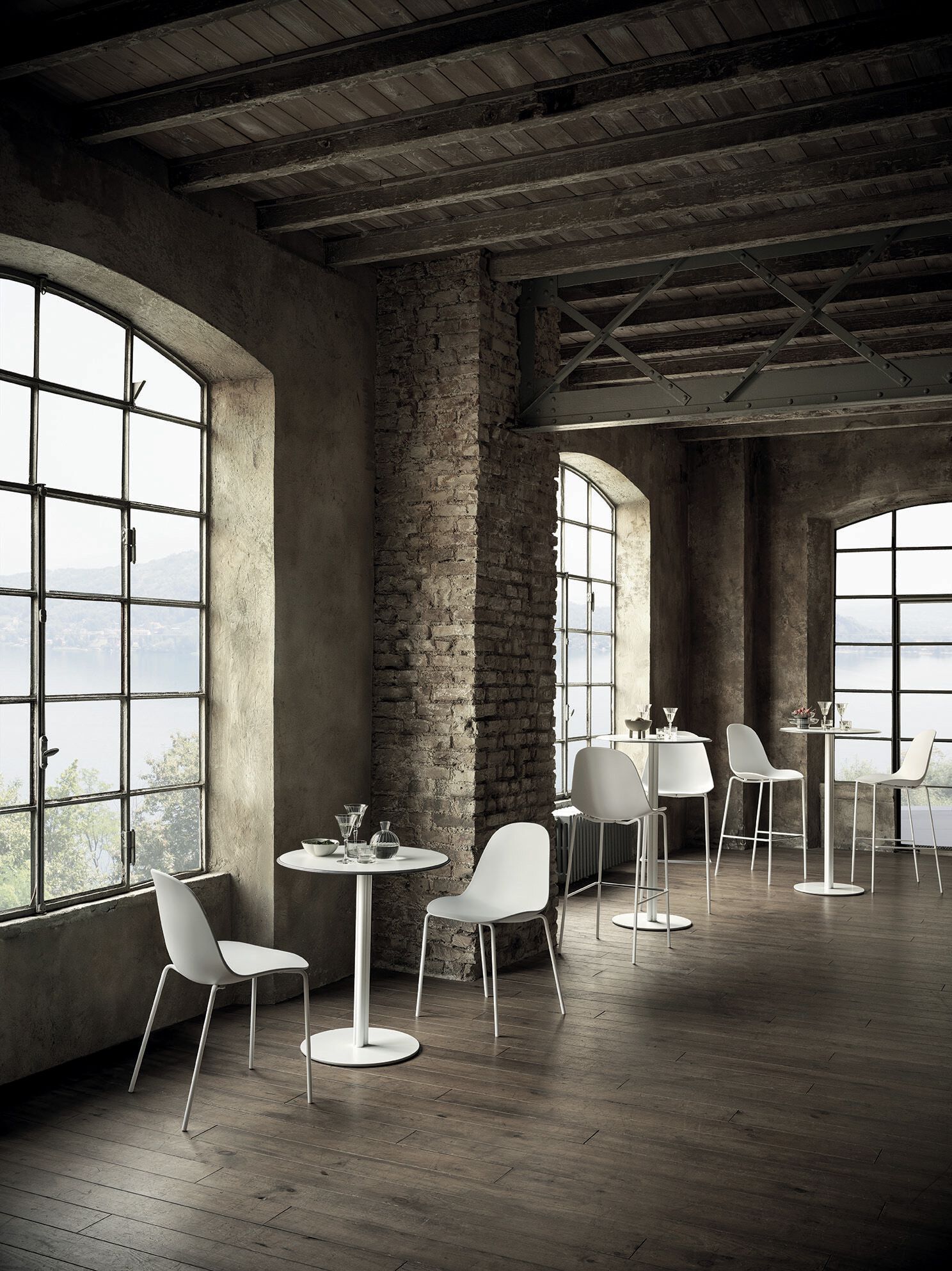 Высокий стул из полипропилена со спинкой Bontempi Casa Mood ARCH-00030295 - Вид №2