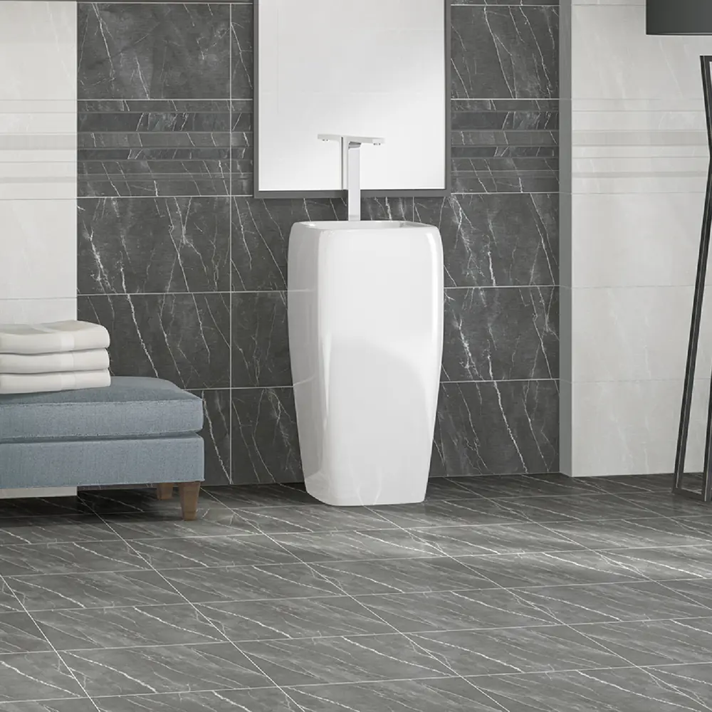 Напольная плитка Azori Hygge Grey - элегантный серый мрамор для интерьера 82826278