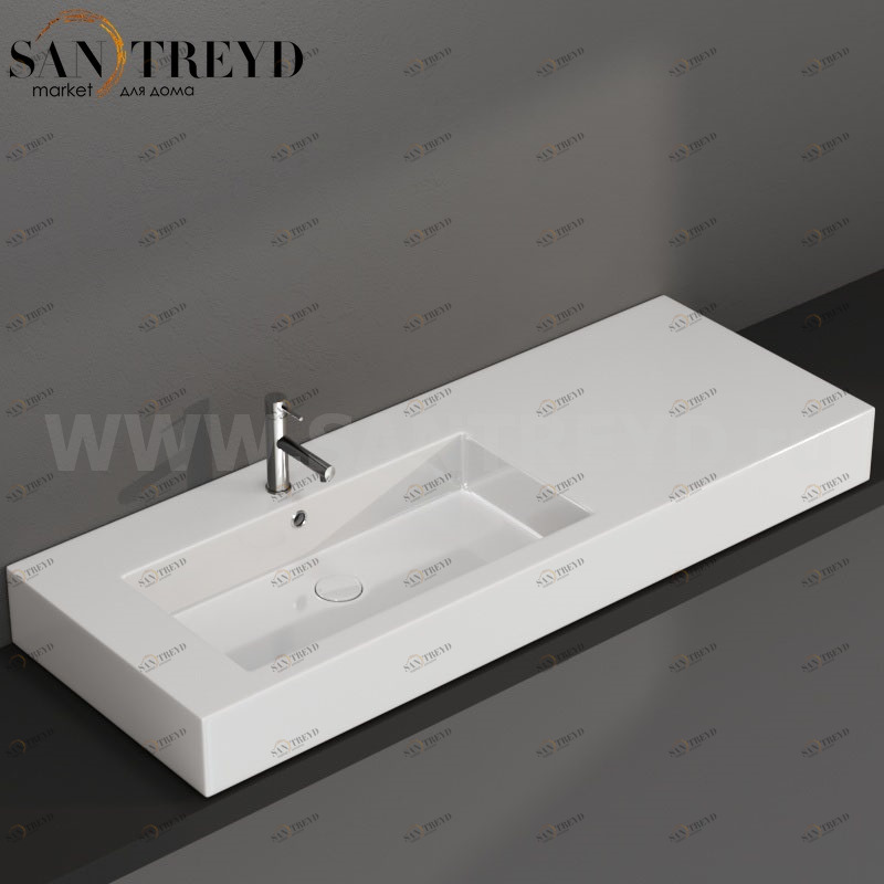 IN136SABI Подвесная раковина настенная прямоугольная Ceramica Globo  белая 