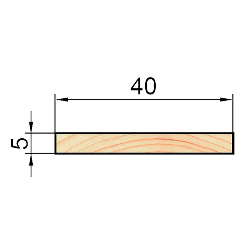 АРЕЛАН Рейка декоративная из массива сосны 5×40×2200 мм для интерьера 81960894 STLM-0015466 - Вид №1