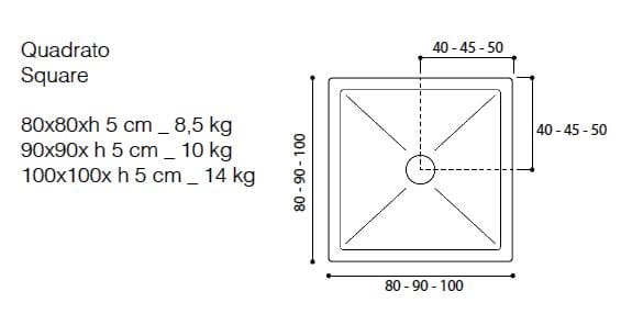 Квадратный акриловый поддон для душа TAMANACO ACRYLIC H5 ARCH-00034856 - Вид №3