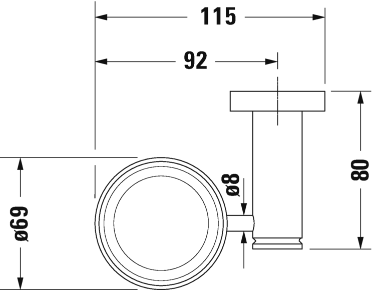 009919..00 Держатель для стакана D-Code #009919 115 мм Хром Duravit - Вид №1