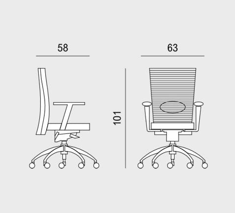 Тканевое вращающееся кресло с откидывающейся спинкой Viganò Queen Mesh ARCH-00136031 - Вид №5
