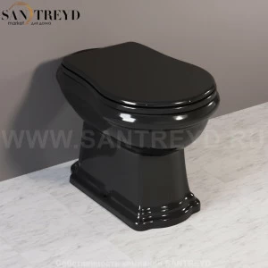 101104 Приставной унитаз напольный Черный Kerasan RETRO Италия