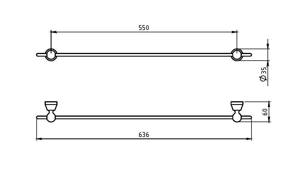 Полотенцедержатель Novaservis Metalia 3 6328.0 хром 63280 - Вид №1