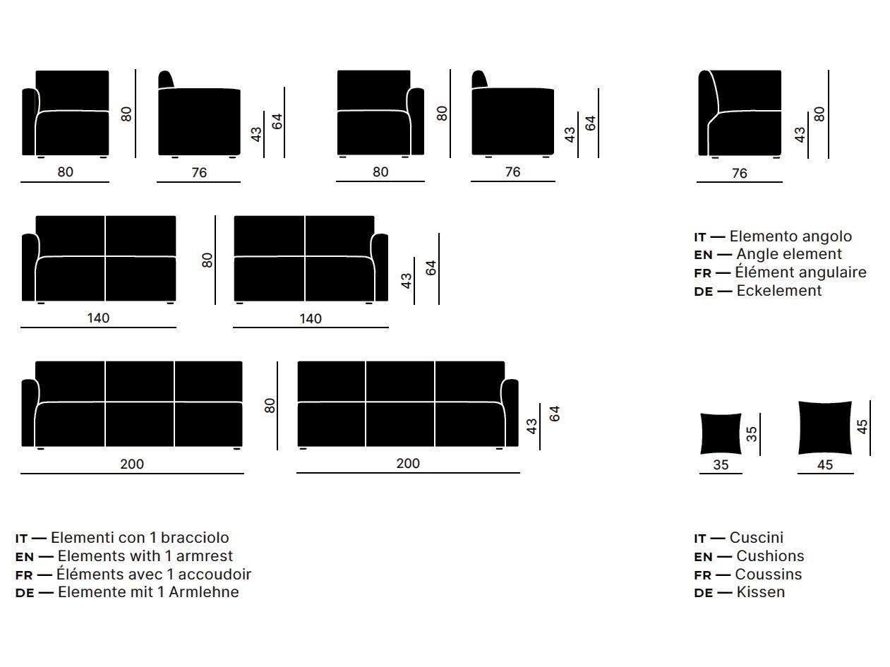 Модульный угловой диван из ткани Kastel Kermess ARCH-00143762 - Вид №5