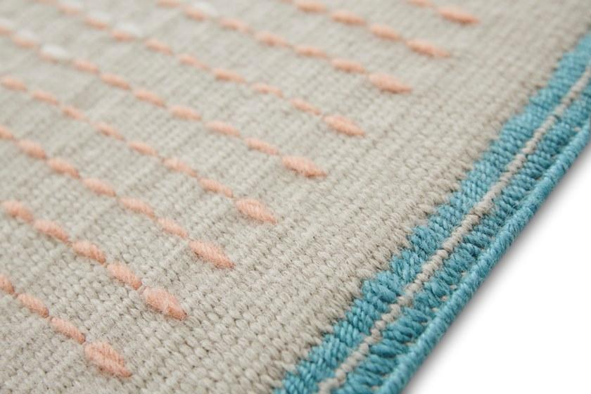 Прямоугольный коврик ручной работы из шерсти в полоску Backstitch Santreyd sun-id-1480274 - Вид №5