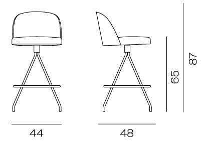 Высокий металлический поворотный стул с подставкой для ног Vergés Cistell Slim ARCH-00098593 - Вид №6