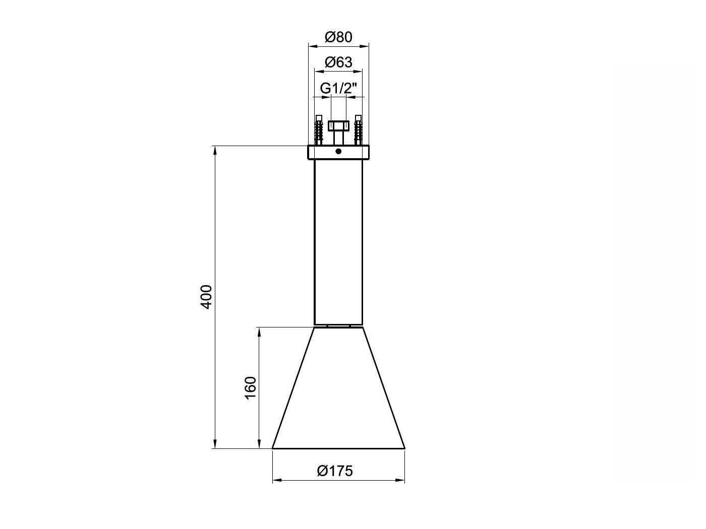 Потолочная душевая головка из нержавеющей стали JEE-O конус ARCH-00046728 - Вид №4