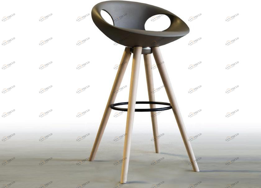 Tonon Высокий стул на козлах из полиуретана со спинкой Up 907.45