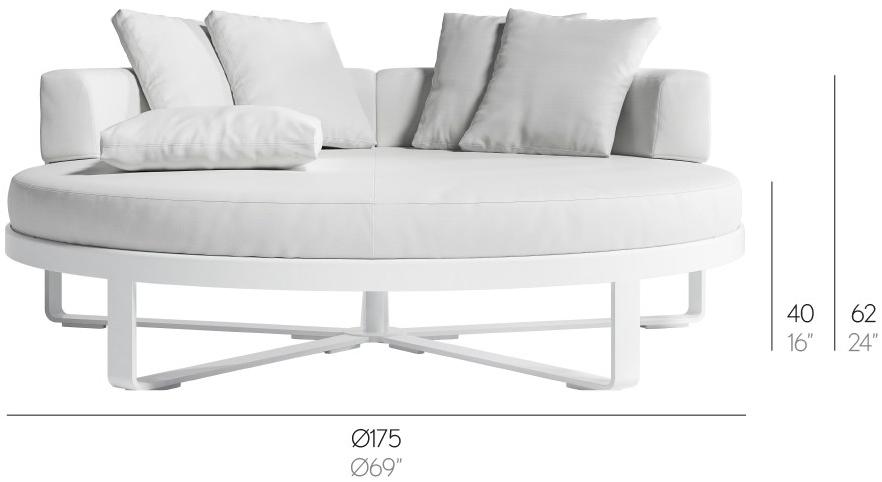 GANDIABLASCO Круглая грядка из термо-лакированного алюминия Flat sun-id-1456417 - Вид №4