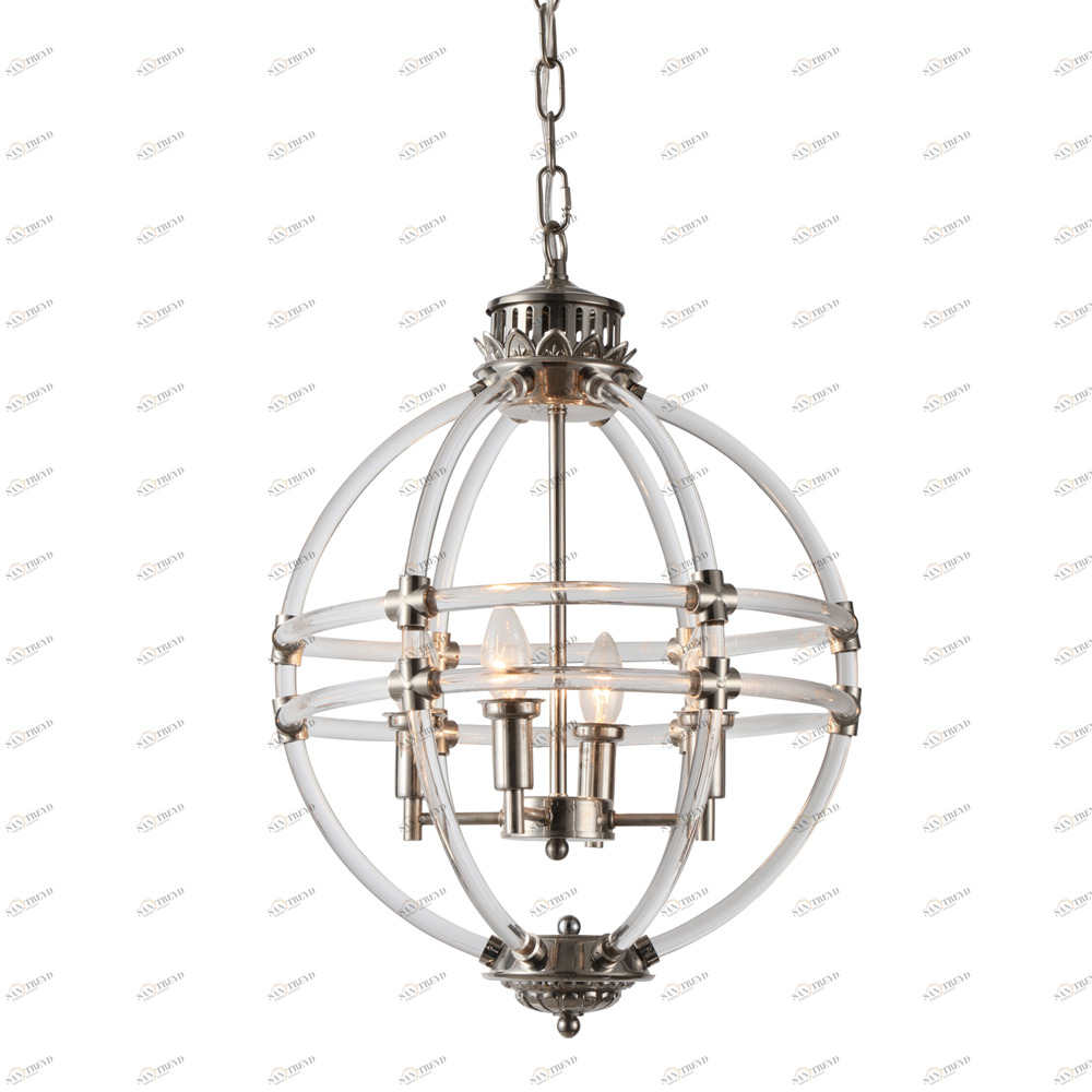 Подвесной светильник Impero nickel от Delight Collection KM0766P-4 nickel DELIGHT ДИЗАЙНЕРСКИЕ 243742 Прозрачный;никель 