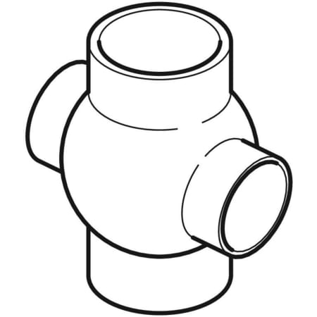 364.270.16.1 Крестовина шаровая Geberit PE 88,5°, соединения 180° смещенные Geberit  - Вид №1