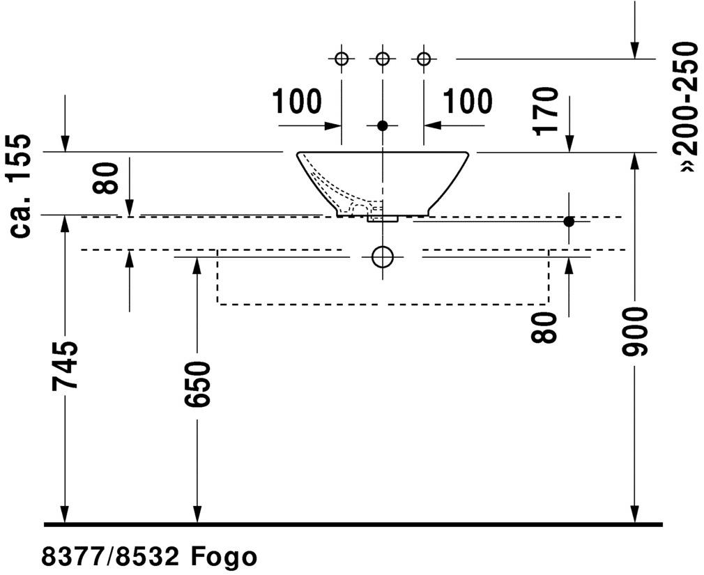 032542 Накладная раковина на столешницу  овальная Duravit Bacino - Вид №8