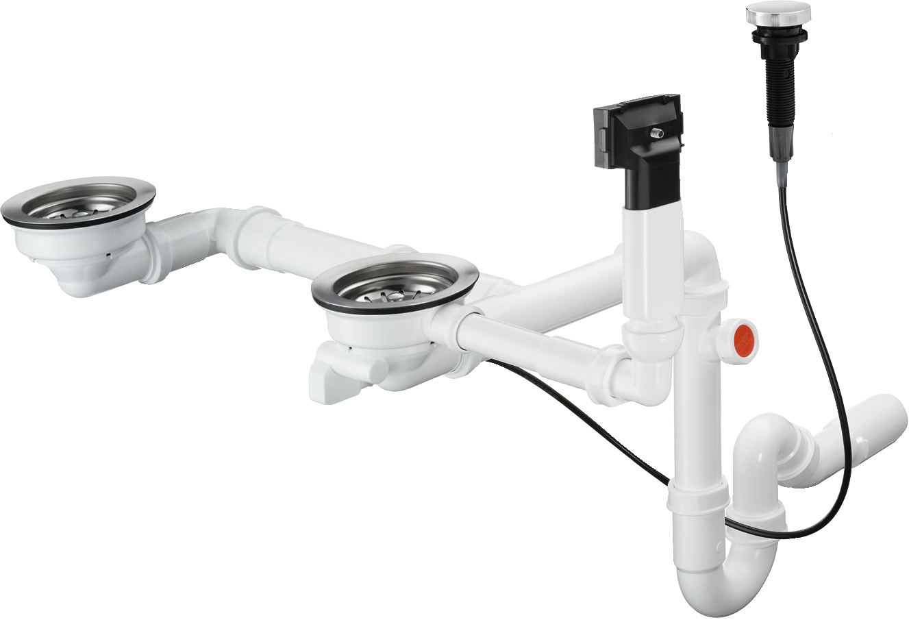 43938000 D17-11 Автоматический слив-переливной комплект для двойной чаши из гранита Hansgrohe 