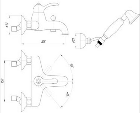 ML.LEM-1902K.BR Смеситель Migliore Lem Swarovski  - Вид №1