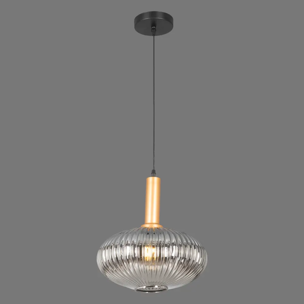 Подвесной светильник Toplight Pamella, 1 лампа, 8 м², цвет тёмный дымчатый/золото STLM-2153337 - Вид №2