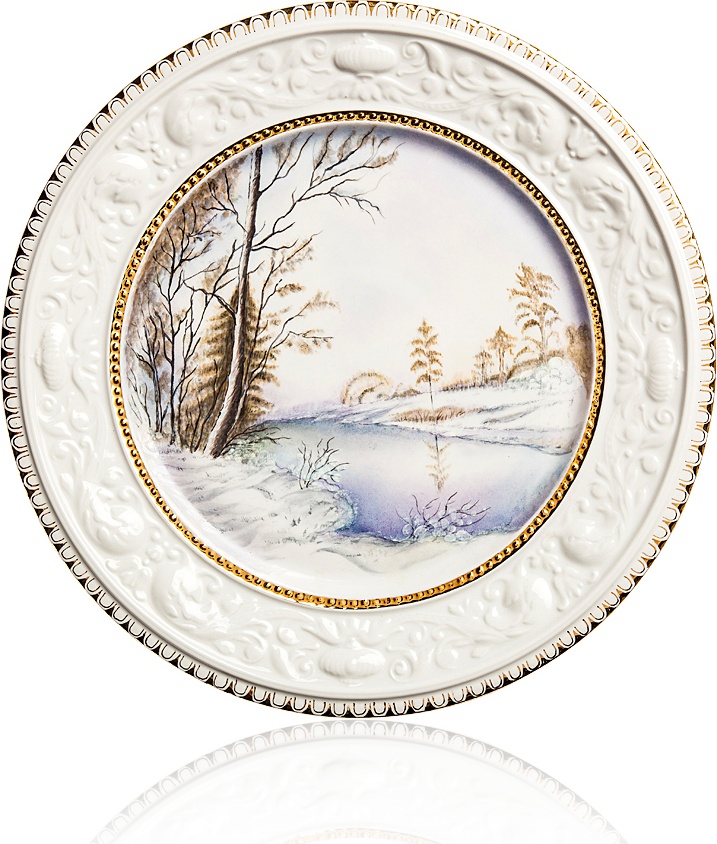 10617400 Мануфактуры Гарднеръ в Вербилках Блюдо "Первый снег" Фарфор, Керамика 