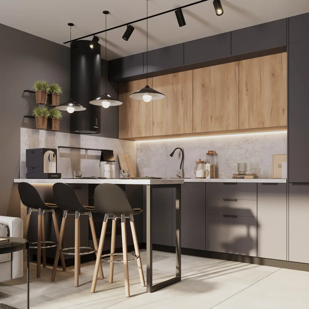 Карниз для кухонного шкафа DELINIA ID София грей 200 см - серый матовый 85837255 STLM-0876909 - Вид №10