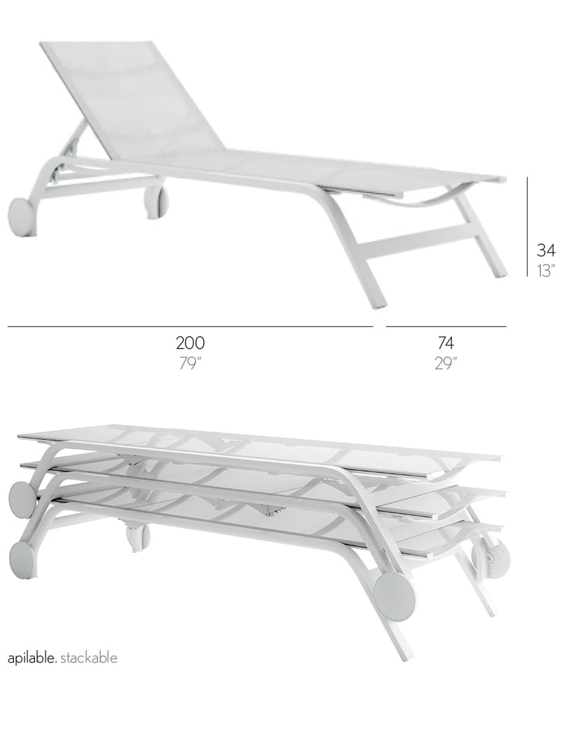 Складной лежак Batyline® с колесами GANDIABLASCO Stack ARCH-00100352 - Вид №3