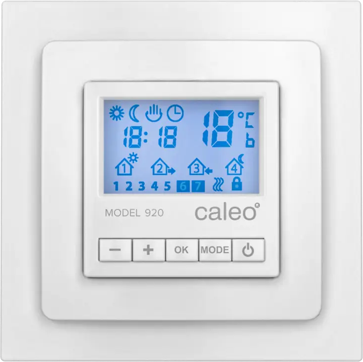 Цифровой терморегулятор Caleo 920 для систем обогрева с адаптерами 18203375