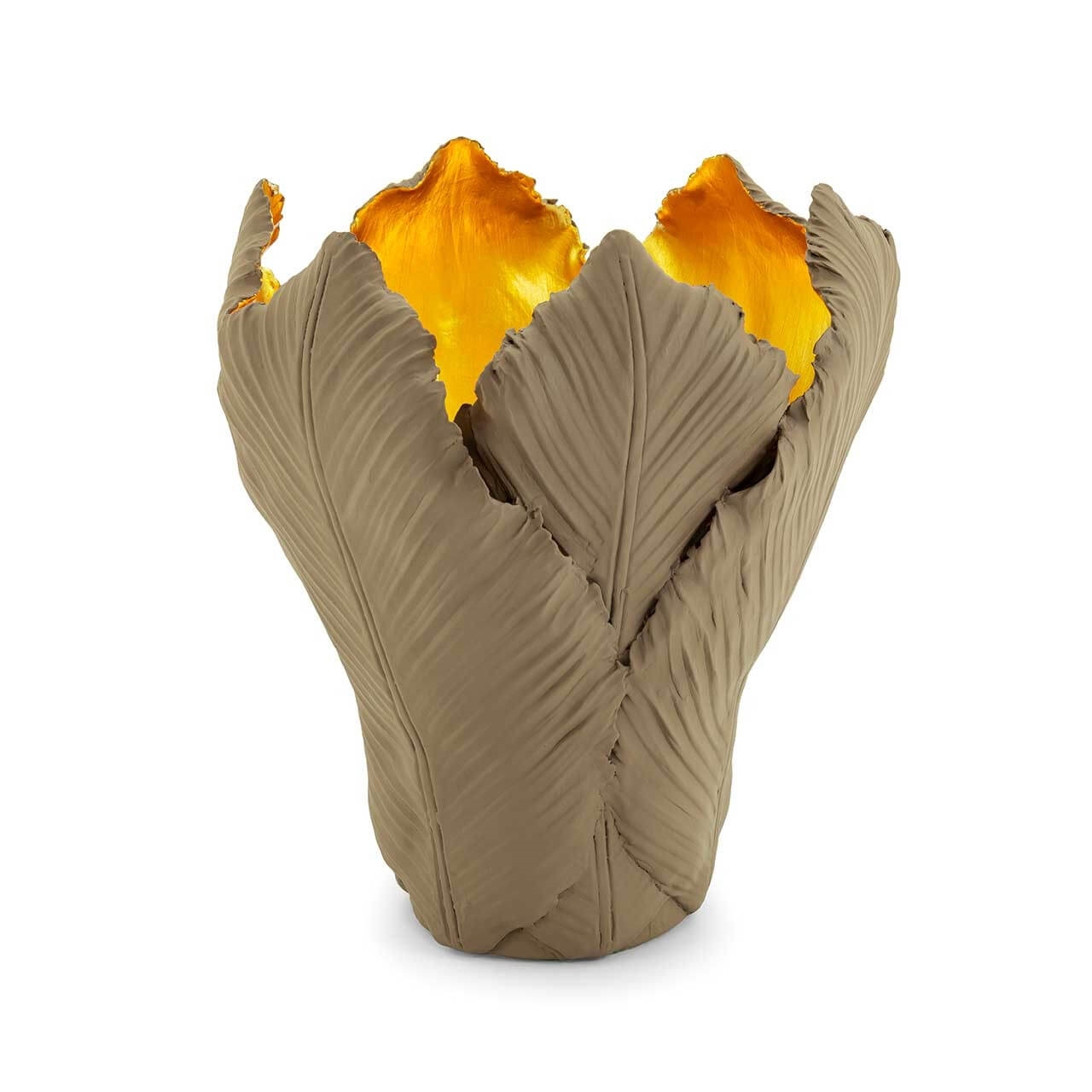 300054-B1 ABHIKA ПОДСВЕЧНИК ТЮЛЬПАН BIG BROWN/GOLD 