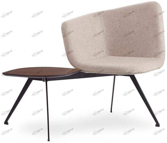 B&T Design Кресло из ткани с полкой для журналов Domino sun-id-1345185