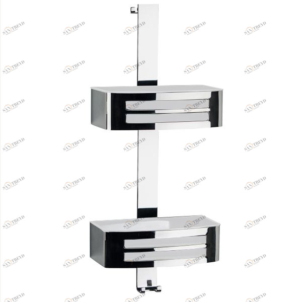 Novellini. Двойная настекольная прямоугольная хромированная мыльница ACCESSORIES Accesories R90CESTE0EA