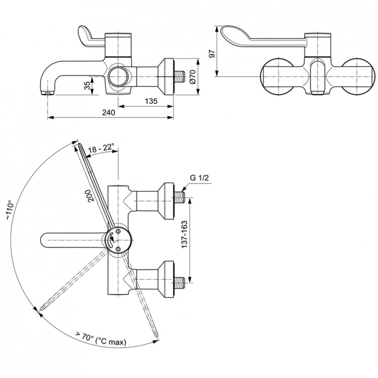 A6691AA Смеситель .0 для умывальника Ideal Standard CERAPLUS 2  - Вид №4