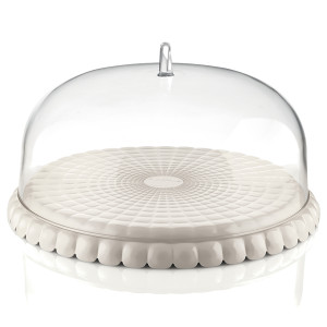 199501156 Блюдо сервировочное с крышкой tiffany, D30 см, молочно-белое Guzzini