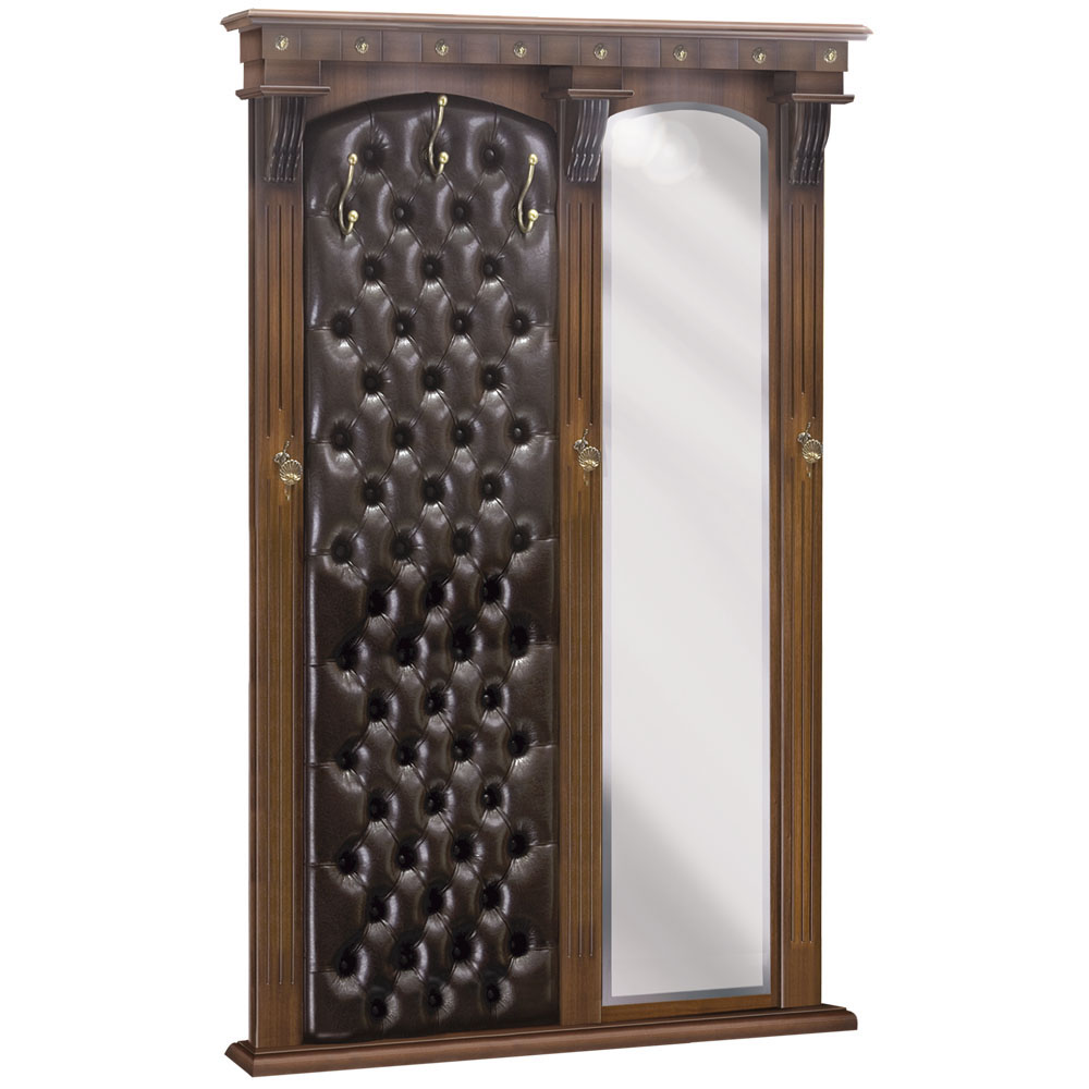 11151 Настенная прихожая с зеркалом Тауэр 7 Орех Шоколад BOGACHO 4627138229743