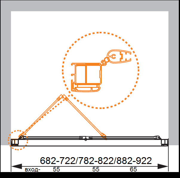 Душевая дверь в нишу CEZARES ANIMA-W-BS-70-C-Cr - Вид №1