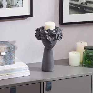 Ваза фигурная Дана гипс цвет серый 28 см