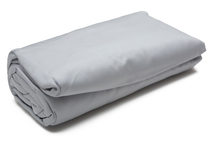 FSH180_ME_S простынь на резинке 180/200 выс 30 metal серый сатин Blanc des Vosges Santreyd 