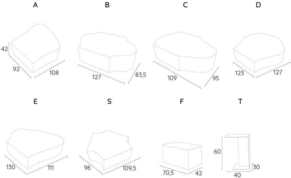 Adrenalina Модульная скамья из ткани Sir-pent sun-id-1354760 - Вид №6