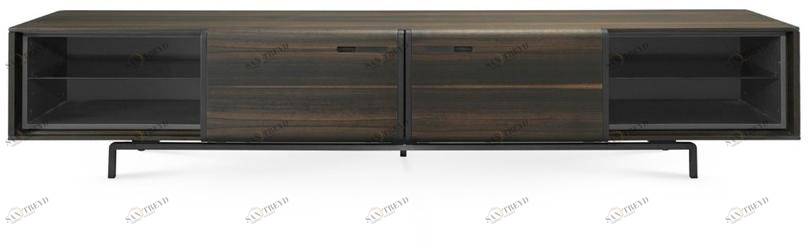 PRADDY Тумба под ТВ из фанерованной древесины с раздвижными дверцами Arc Tr056