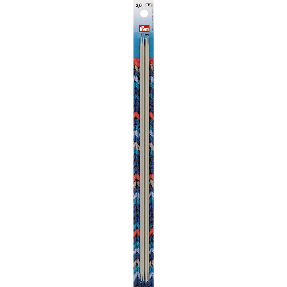 191557 Спицы PRYM чулочные алюминий d 3.0 мм 30 см с острием на обоих концах PRYM 