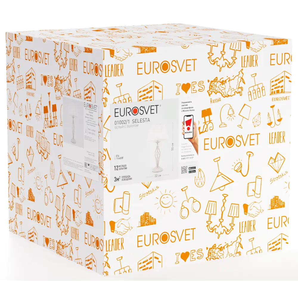 Настольная лампа Eurosvet Selesta, цвет белый с золотом 88251001 STLM-2084620  - Вид №6
