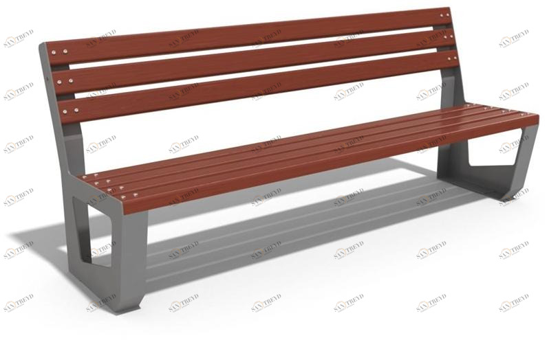 ENCHO ENCHEV - ETE Скамья из металла и дерева со спинкой  144 