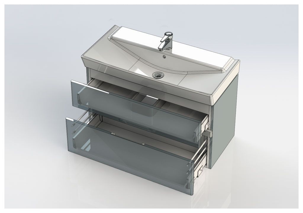 Тумба с раковиной Aquanet Виго 100 сине-серый 0018336100168784 - Вид №12