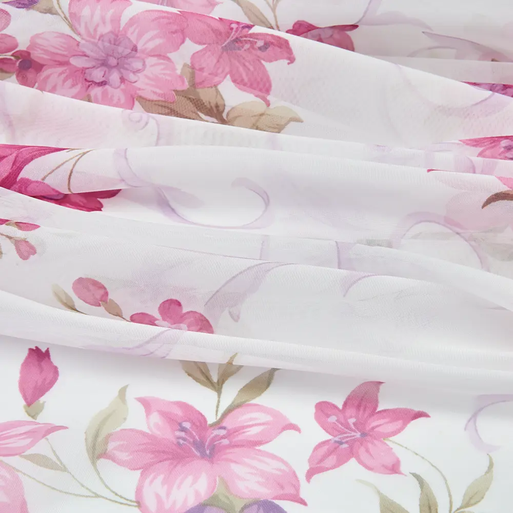 Комплект тюля на ленте для кухни «Мари» 280x160 см цвет розовый WITERRA STLM-2088317 - Вид №1