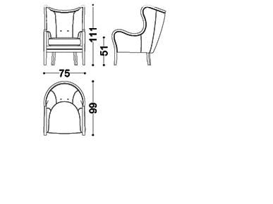 Кожаное кресло с подлокотниками OPERA CONTEMPORARY Vanessa ARCH-00013921 - Вид №2