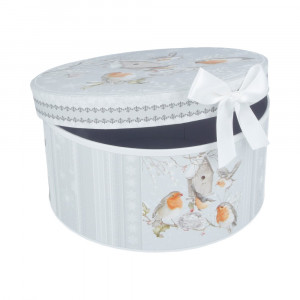 304/3 Коробка картонная круглая бумажная в ассортименте №03 16.8х16.8х8 см маленькая Grand Gift