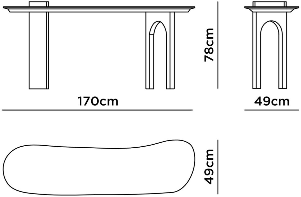 Greenapple Овальная консоль из гранита и дерева Perfect raw G702343  - Вид №6