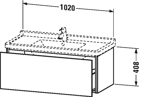 LC616608080 L-Cube Тумбочка подвесная Graphit Super Matt Duravit - Вид №1