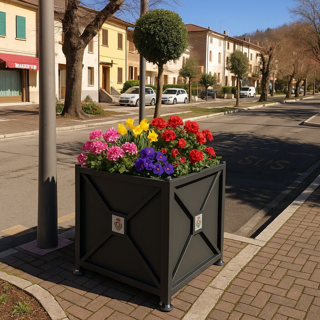 Квадратная стальная плантатор Studio Città STORICA ARCH-00054059 - Вид №2