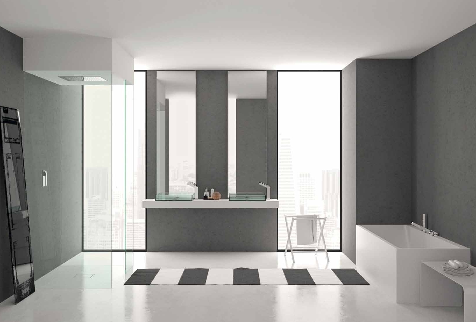 1851 1 Euclide Смеситель  для ванны набортный 4 отв. с ручным душем цвет хром Mamoli 38145 - Вид №1