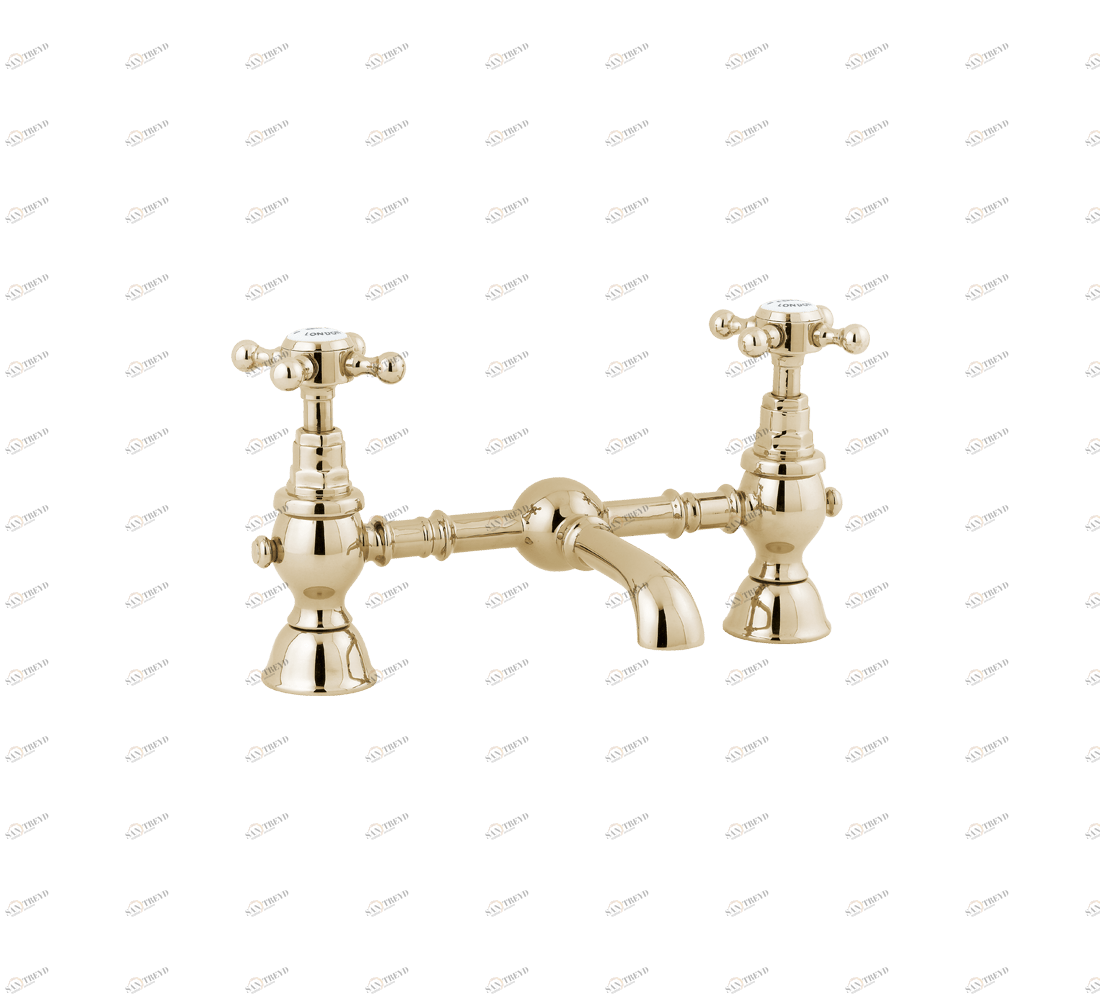 Gentry Home Смеситель для раковины мостик на 2 отверстия 200мм Mayfair Incalux GH102901