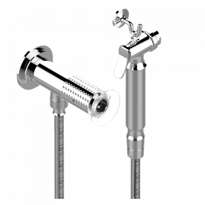 A2I-5840/8 Душ гигиенический: вентиль, 1.25 м шланг, крючок, вывод для душа и лейка с клапаном (возможны только следующие покрытия A02, B01,C01, D03, E02, F01, G01,G02) Thg-paris Perle Хром